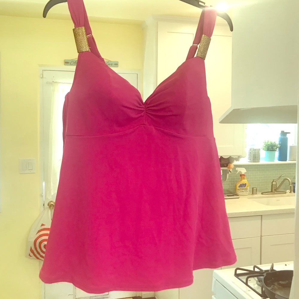 Lane Bryant Pink Tankini Top 38dd